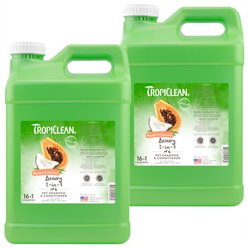 TropiClean Luxury 2 in 1 Papaya & Coconut Pet Shampoo & Conditioner, 2.5-gal bottle, bundle of 2
