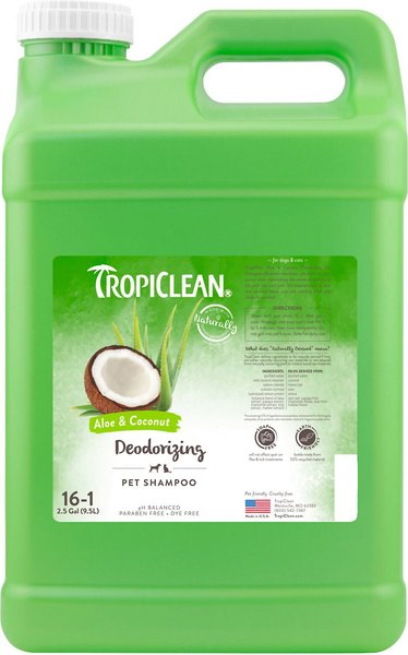 TropiClean Deodorizing Aloe & Coconut Dog & Cat Shampoo, 2.5-gal bottle, bundle of 2 slide 1 of 1