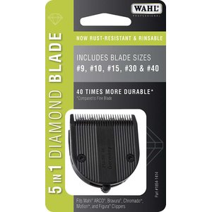 Wahl 5 in 1 Adjustable Diamond Blade Set, size 9, 10, 15, 30, 41, 2 count