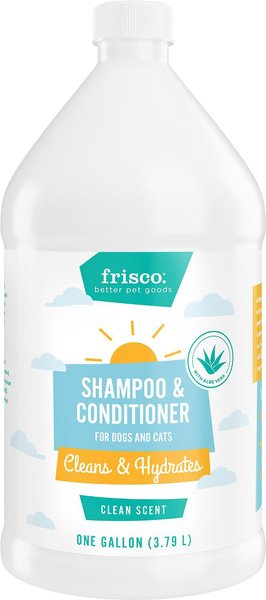 Frisco 2-in-1 Dog & Cat Shampoo & Conditioner, Clean Scent, 1-gal bottle, bundle of 2 slide 1 of 5
