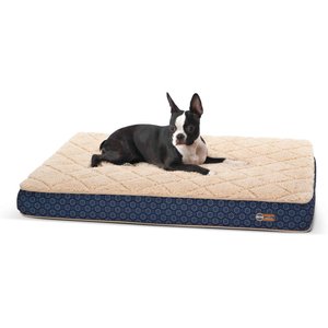 K&H Pet Products Quilt-Top Superior Orthopedic Dog Bed, Navy/Geo Flower, Medium, 30 x 40 Inches