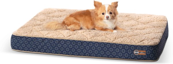 K&H Pet Products Quilt-Top Superior Orthopedic Dog Bed, Navy/Geo Flower, Small, 27 x 36 Inches slide 1 of 8