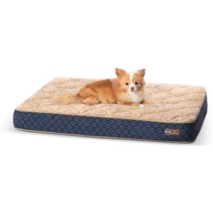 K&H Pet Products Quilt-Top Superior Orthopedic Dog Bed, Navy/Geo Flower, Small, 27 x 36 Inches