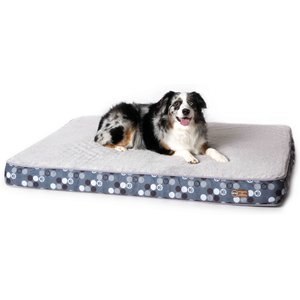 K&H Pet Products Superior Orthopedic Dog Bed, Gray/Paw, Large, 35 x 46 Inches