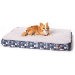K&H Pet Products Superior Orthopedic Dog Bed, Gray/Paw, Small, 27 x 36-in
