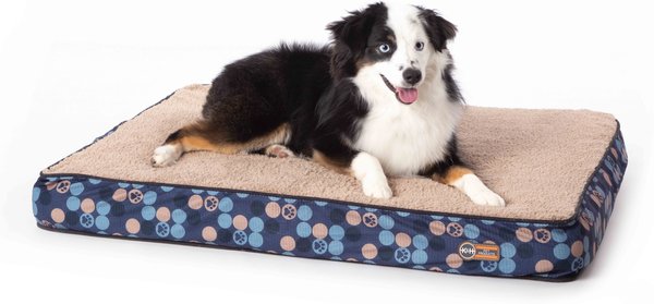 K&H Pet Products Superior Orthopedic Dog Bed, Navy/Paw, Medium, 30 x 40-in slide 1 of 9