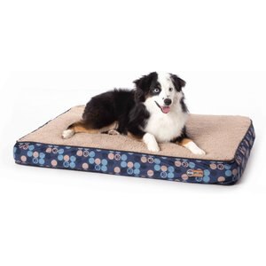 K&H Pet Products Superior Orthopedic Dog Bed, Navy/Paw, Medium, 30 x 40-in