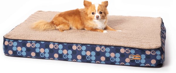 K&H Pet Products Superior Orthopedic Dog Bed, Navy/Paw, Small, 27 x 36-in slide 1 of 8
