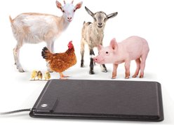 K&H Pet Products Thermo-Farm Animal Mat, Black, Black, Large, 22.5 x 28.5-in