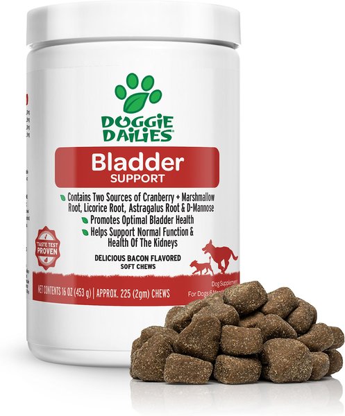 Doggie Dailies Bacon Flavored Cranberry Urinary Support Dog Supplement, 225 count