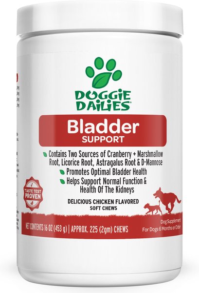 Doggie Dailies Chicken Flavored Cranberry Urinary Support Dog Supplement, 225 count