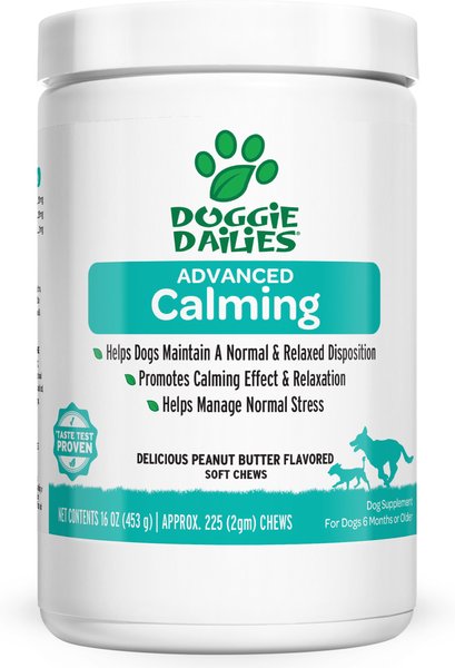 Doggie Dailies Peanut Butter Flavored Calming Soft Chew Dog Supplement, 225 count slide 1 of 8