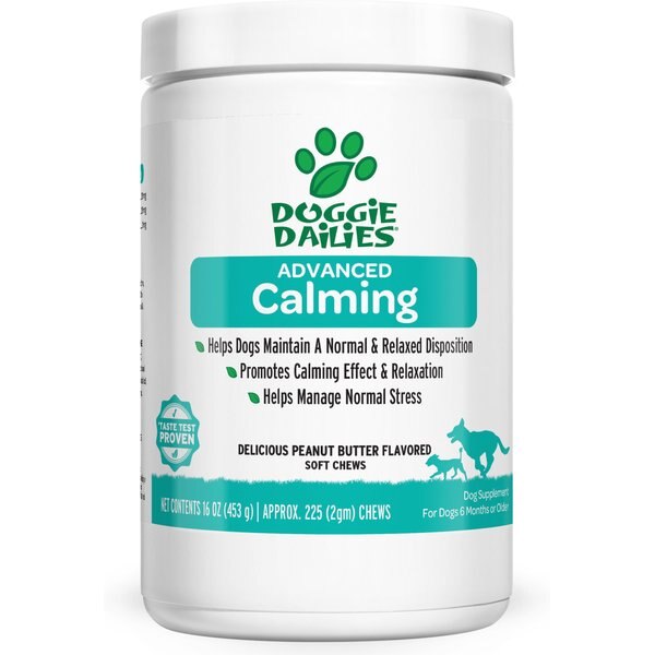 Doggie Dailies Peanut Butter Flavored Calming Soft Chew Dog Supplement