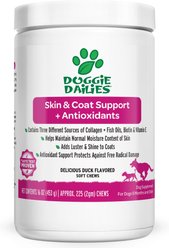 Doggie Dailies Duck Flavored Skin & Coat Dog Supplement, 225 count