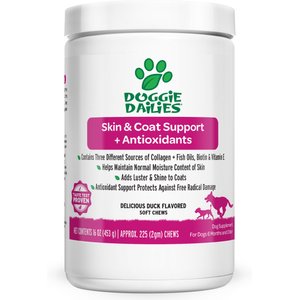 Doggie Dailies Duck Flavored Skin & Coat Dog Supplement, 225 count