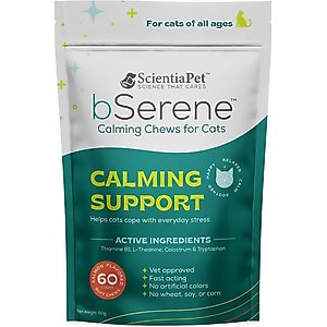 bSerene Salmon Flavored Calming Soft Chew Cat Supplement, 60 count