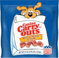 Canine Carry Outs Beef & Cheese Flavor Dog Treats, 47-oz bag