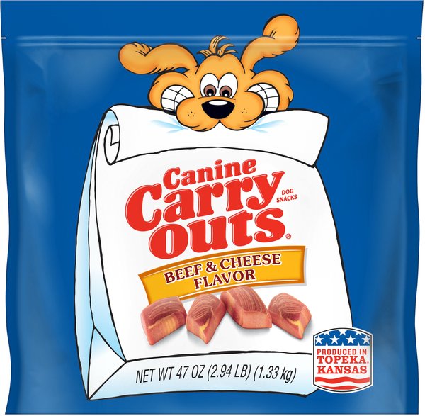 Canine Carry Outs Beef & Cheese Flavor Dog Treats, 47-oz bag slide 1 of 4