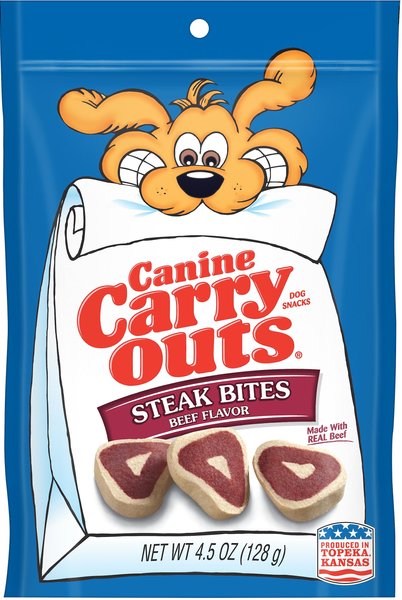 Canine Carry Outs Steak Bites Beef Flavor Dog Treats, 4.5-oz bag slide 1 of 3