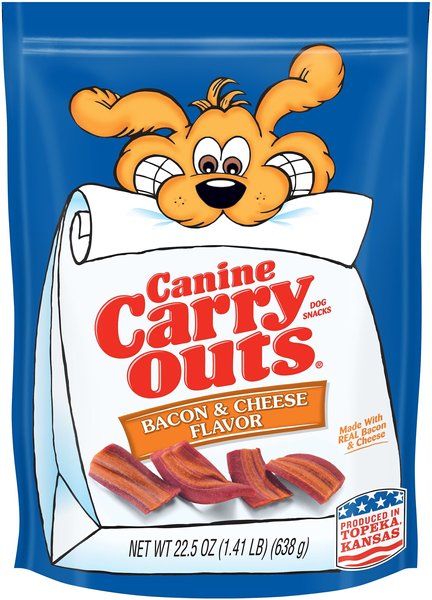 Canine Carry Outs Bacon & Cheese Flavor Dog Treats, 22.5-oz bag slide 1 of 3