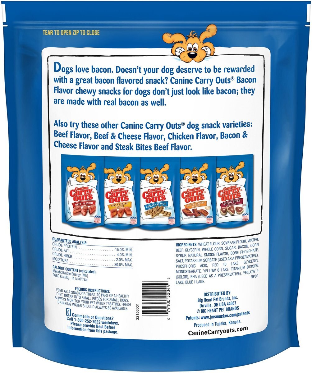 CANINE CARRY OUTS Bacon Flavor Dog Treats, 47oz bag