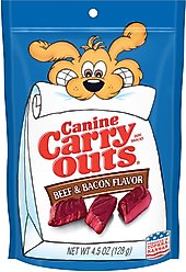 Canine Carry Outs Beef & Bacon Flavor Dog Treats, 4.5-oz bag
