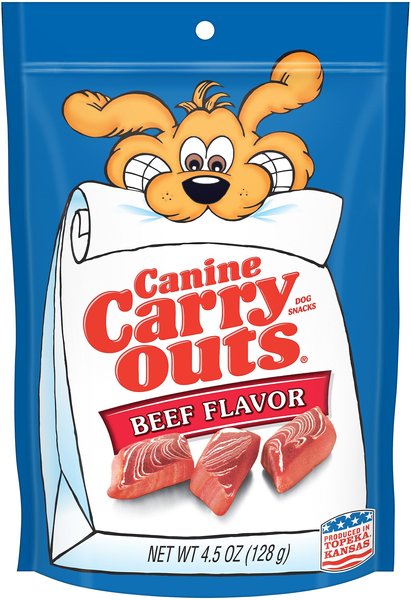 Canine Carry Outs Beef Flavor Dog Treats, 4.5-oz bag slide 1 of 4