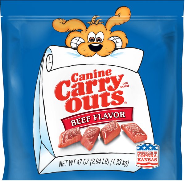Canine Carry Outs Beef Flavor Dog Treats, 47-oz bag slide 1 of 3