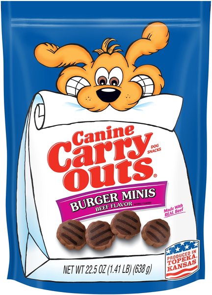 Canine Carry Outs Burger Minis Beef Flavor Dog Treats, 22.5-oz bag slide 1 of 3
