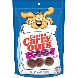 Canine Carry Outs Burger Minis Beef Flavor Dog Treats, 4.5-oz bag