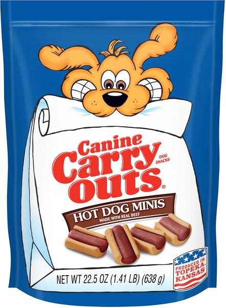 Canine Carry Outs Beef Flavor Hot Dog Minis Dog Treats, 22.5-oz bag slide 1 of 4