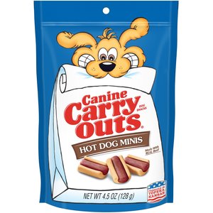 Canine Carry Outs Beef Flavor Hot Dog Minis Dog Treats, 4.5-oz bag