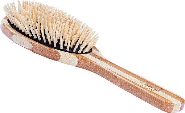 Bass Brushes The Green Dog & Cat Oval Brush, Bamboo-Stiped Finish, Small, Large, 2 count slide 1 of 7