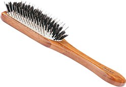 Bass Brushes The Hybrid Pet Groomer Paddle Brush, Bamboo-Dark Finish, Medium, 2 count