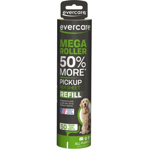 Evercare Pet Plus Mega Extreme Stick Large Surface Pet Lint Roller Refill, 100 sheets