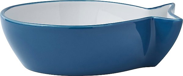 Frisco Fish Shaped Non-skid Ceramic Cat Bowl, 1.25 Cup, 2 count slide 1 of 6