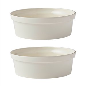 Frisco Gold Trim Melamine Dog & Cat Bowl, Cream, 4.25 Cup, 2 count