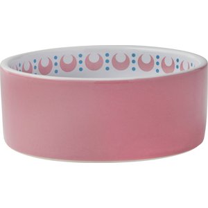 Frisco Kaleidoscope Pattern Non-skid Ceramic Dog & Cat Bowl, Pink, 1.50 Cup, 2 count
