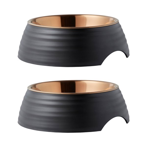 Frisco Matte Black Design Light Copper Stainless Steel Dog & Cat Bowl, 3.25 Cups, 2 count slide 1 of 9