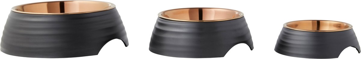 Frisco Matte Black Design Light Copper Stainless Steel Dog & Cat Bowl