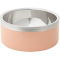 Frisco Two-Toned Double Wall Insulated Dog & Cat Bowl, 6-Cup, 2 count, Peach