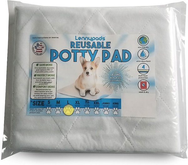 Lennypads Ultra Absorbent Washable Dog Pee Pads, White, Unscented, Large: 23 x 27-in, 2 count slide 1 of 8