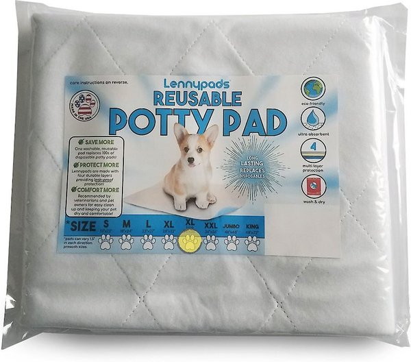 Lennypads Ultra Absorbent Washable Dog Pee Pads, White, Unscented, X-Large Long: 24 x 36-in, 2 count slide 1 of 8