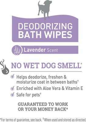 Show full view: Nature's Miracle Deodorizing Dog Bath Wipes, 200 count, Lavender slide 6 of 11