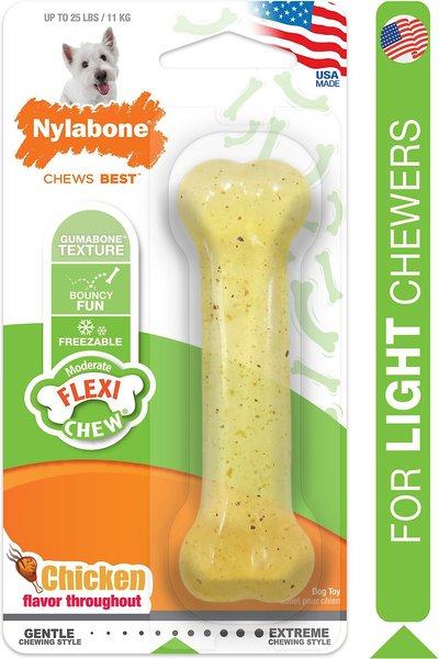 Nylabone FlexiChew Chicken Flavored Dog Chew Toy, Small, 2 count slide 1 of 11