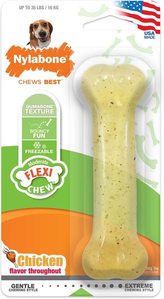 Nylabone FlexiChew Chicken Flavored Dog Chew Toy, Medium, 2 count slide 1 of 11