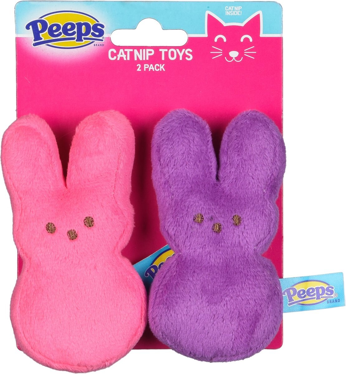 PEEPS Bunnies Plush Catnip Cat Toy, 2 count