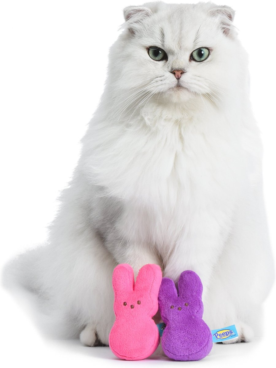 PEEPS Bunnies Plush Catnip Cat Toy, 2 count