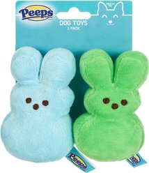 Peeps Bunnies Plush Squeaker Dog Toy, 2 count