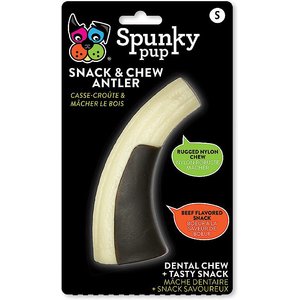Spunky Pup Snack & Chew Antler Tough Dog Chew Toy, Small, bundle of 2